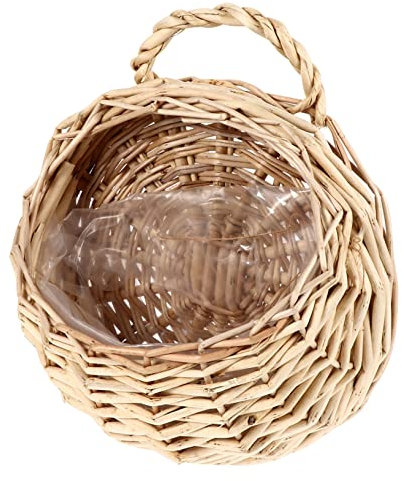 Parliky 2 Stücke Rattan Blume Korb Handgemachte Hängende Pflanzer Blume Für Garten Decor