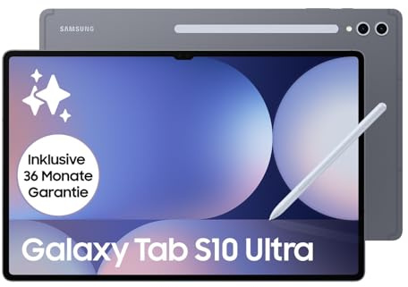 Samsung Galaxy Tab S10 Ultra AI Tablet, Android Tablet, 12 GB RAM, 256 GB Speicher, AMOLED-Display, Antireflexionsbeschichtung, Inkl. S Pen, WiFi, Moonstone Gray, 36 Monate Herstellergarantie