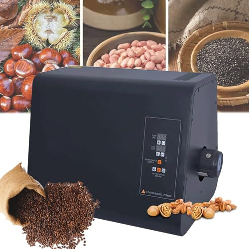 WhAeoy 1500w Electric Coffee Roaster Machine(750-2500g), Efficient Heat Dissipation, Temperature Control(50°c-300°c) + Timer(0-60 Minutes), For Home/Commercial Automatic Baking,A