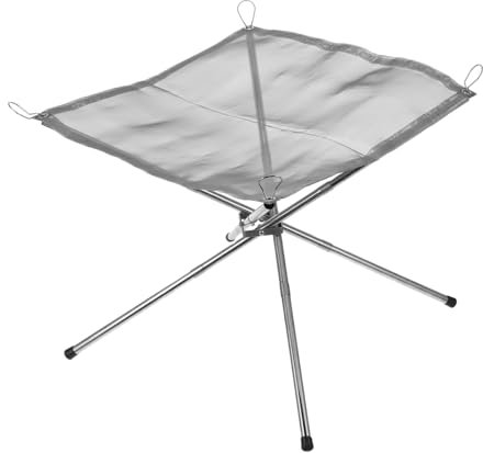 Happyyami Edelstahl Campingkocher Tragbarer Lagerfeuerständer 42x42x33cm Für Outdoor Grillen Abnehmbar Robust Für Camping Und Wandern