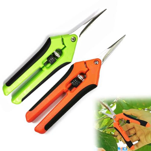 iCovalescent 2 Stück Gerade Kopf Kleine Gartenschere, Ergonomischer Griff, Baumschere, Gartenschere für Bonsai Pflanzen Blumen Ernte Obst und Gemüse (165mm)