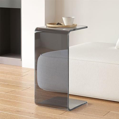 LBLFEBD C-förmiger Beistelltisch, Acryl-Beistelltisch, Acryl-Nachttisch, modischer, durchsichtiger Sofa-Beistelltisch, Snacktisch, moderner Nachttisch für Wohnzimmer, Schlafzimmer, Heimdekor