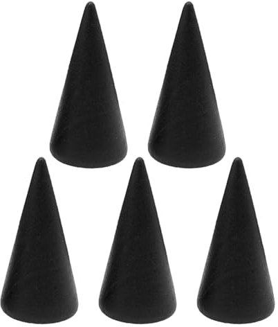 XINAJUND Ringständer aus Massivholz, Schmuckständer, kegelförmig, Ringhalter, einzelner Präsentationsständer, 5 Stück
