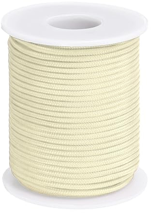 PATIKIL Nylon Cord 0.08 inch x 30 Yards, Bracelet String Braided Nylon Thread Chinese Knotting Cord for Jewelry Making Beading Necklaces Blind Wind Chimes, Cream White