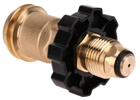 Universal Gasadapter für Gasflasche Anschluss mit Ventil, kratzfestes Propan Druckventil für BBQ Gasheizgerät Ersatzteile