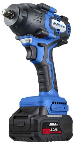 ACDelco 20V Brushless Impact Wrench 1/2, Cordless High Torque Impact Wrench 2200 RPM, 680Nm, Compatible with Makita 18V Battery | Includes 4.0Ah Battery, Charger and 3X Impact Sockets | ARI20136