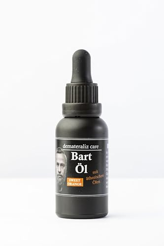 Demateraliz Care Bartöl, Sweet Orange Duft mit ätherischen Ölen, Bart-Pflegeöl