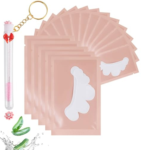 100 Pairs Under Eye Gel Pads for Eyelash Extensions, Lint-Free Disposable Eye Patches for Lash Extension Kit Smooth & Easy to Apply (Pink, 50Pairs)