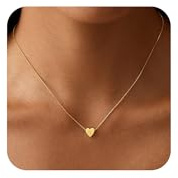 VIROMY Gold Heart Initial Necklaces for Women 14K Gold Plated K Letter Pendant Necklaces for Women Charm Box Chain Dainty Personalised Jewellery Gifts for Her