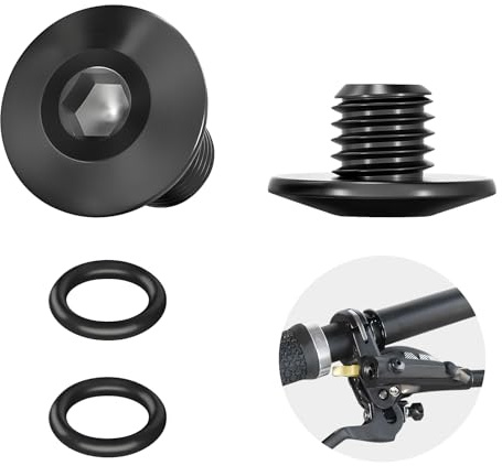 Entlüftungsschraube für Shimano - Fahrrad-Entlüftungsschraube O-Ring Ölkappenschraube für Geteilten Fahrradkörper TC4 Titanlegierung Schrauben Kompatibel mit Shimano XT SLX Zee Deore LX (M5 X 10mm)
