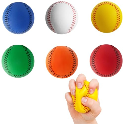 PcvGef Baseball Set 6 Softbälle für Kinder und Erwachsene, 7 cm PU Material