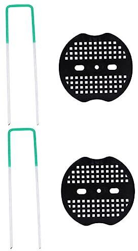 HIAKDOFT 2 Series Kit De Piquetas para Jardín con Arandelas Clavos Zincado De Soporte Firme para Césped Artificial Tiendas Y Plantas Piquetas Antihierbas Resistentes para 40 Piezas X 2