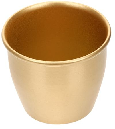 GARIOUANS Metall Pflanztopf aus Eisen in Gold, Moderner Zimmerpflanzentopf | Übertopf Gold, für Kleine Pflanzen und Büro, Schlichtes Design