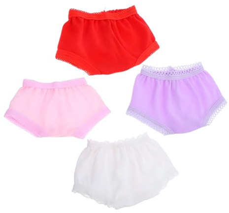 Gatuida Lot De 4 Culottes De Poupée 18 Pouces, sous-vêtements Réutilisables Multicolores, Accessoires pour Jeu D’Imitation Et Loisirs Créatifs, Taille Standard