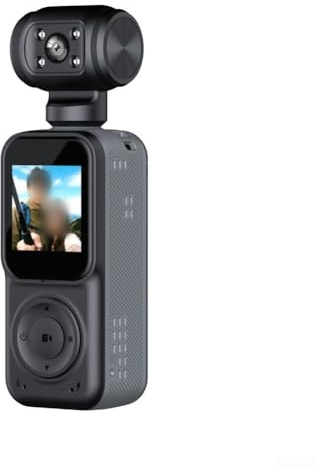 Caméras embarquées sur le corps, caméras d'action 4K avec vision nocturne, micro externe, objectif grand angle de 130°, temps d'enregistrement continu 6H pour enregistrement quotidien (noir)
