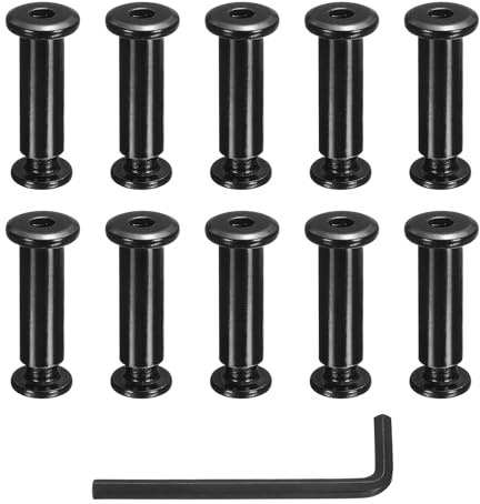 QUARKZMAN 10 Sets Blindniet Schrauben M8x18mm Bolzen Innengewinde 10x33mm Sechskant Antrieb Senkkopf Schrauben Nieten Chicago Edelstahl Mit Schraubenschlüssel Schwarz