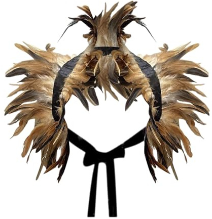 Damen Gothic Federkragen Schwarz Feder Cape Schal Federn Schulter Flügel Halloween Pfau Kostüm Damen Feder Verstellbarer Schal SexySchwarzer Federschal Gothic Federschal Accessoire Karneval Kostüm