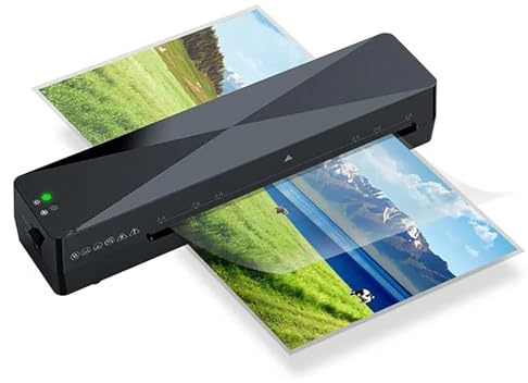 Macchina Laminatrice Termica Elettrica Macchina Laminatrice Preriscaldamento 1-2 Minuti 115-145°C Regolazione Intelligente 9 Velocità per Foto Documenti Home Office Uso Scolastico