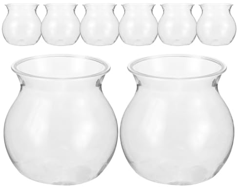 UPKOCH Terrarium à Plantes en Plastique Incassable Design Créatif Poupée Tête d'herbe 8pcs Décoration Bureau et Cadeau Original pour Culture de Succulentes