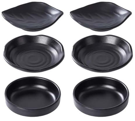 LUDHEP Cuencos para Salsa de Soja, 6 Piezas, Cuencos Aperitivos, Tazón de Inmersión, Mini Plato para Salsas Sushi Postre Fruta Frutos Secos Ensalada, para aperitivos, Adecuado, Especias Condimentos