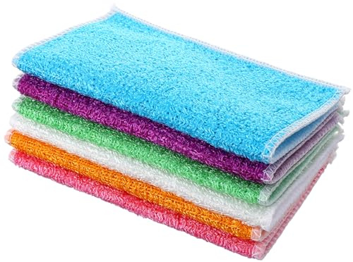 Quilax 6-Pack Bamboo Dish Cloths, Reusable Bamboo Cleaning Cloths