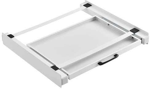 Yosoo Health Gear Kit di Impilamento per Lavasciuga, Telaio di Collegamento in Metallo 60x54x7,5 Cm con Ripiano Estraibile per Lavatrice e Asciugatrice