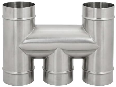 MAKA Comignolo a H Base Tonda, Terminale in Acciaio Inox per Canna Fumaria Camino Stufa a Legna Pellet e Gas, Cappello Antipioggia Aspirafumo(Ø 80 mm)