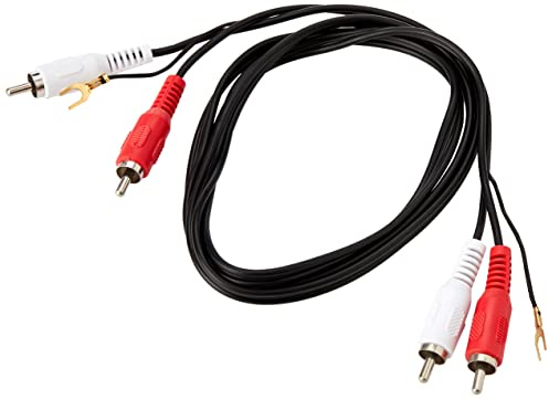 Cavo di collegamento 2xRCA maschio a 2xRCA maschio con filo di massa a terra