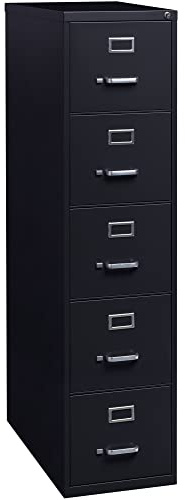 Lorell Commercial Grade Vertical File Cabinet - 5-Drawer, Black