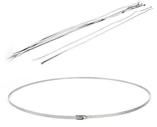 sourcing map 10 Stück Kabelbinder 1000 mm lang 4,6 mm breit | Edelstahl-besprüht