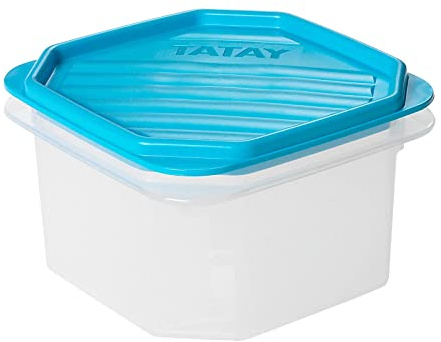 Tatay Tupper Hermético 0,6L Top Flex | Tapa a Presión | Recipientes Herméticos Para Alimentos | Apto Microondas, Lavavajillas, Nevera, Congelador | Plástico Libre de BPA | 12x12x7,5 cm, Azul