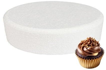 Culpitt 12 x 3 Round Cake Dummy, Bevelled Edge | Polystyrene, Smooth Finish For Fondant & Buttercream, Ideal For Practice Or Display Cakes