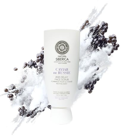 Natura Siberica Copenhagen Age‑Delay Face Scrub Caviar De Russie 100 ml – Anti‑Aging Gesichtspeeling mit schwarzem Kaviar & AHA‑Säuren | Hauterneuerung, glatte, strahlende Haut & mehr Elastizität
