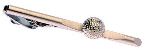 Golf Krawattenklammer Krawattennadel Golfball silbern ca. 7 cm lang m.i. Germany inkl. Geschenkbox - schönes Golfer Accessoire für die Seidenkrawatte SALE