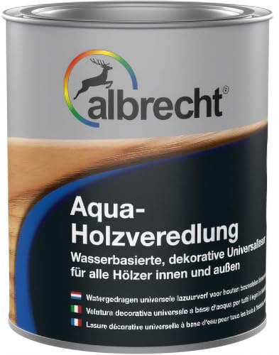 Albrecht Aqua‑Holzveredlung Teak 750 ml | Wasserbasierte Universallasur | Seidenglänzende Schutz‑ & Dekorlasur | Für Innen & Außen | Blockfest & tropfgehemmt