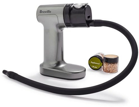 Breville BSM600SILUSC The Smoking Gun Food Smoker, Stainless Steel Burner Chamber, Silver/Black