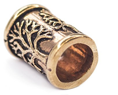 Windalf Mittelalter Haar & Bartschmuck DARVA 14 mm Lebensbaum Bartperle Hochwertige Bronze