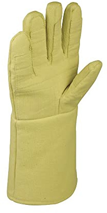 Deltaplus TERK500 Gants anti-coupures et thermostables, 500 °C, longueur 36 cm, jaune, taille unique