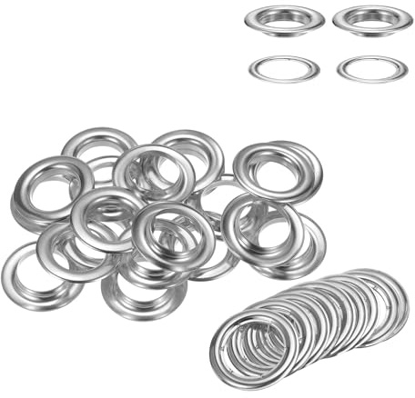WedDecor Iron Eyelets Grommets with Washers for Yoga Mat, Tarpaulin, Pool Covers, Leather Crafting, Vinyl Banners, DIY Projects and Rust Proof,20mm, Silver, 50pcs | Neat Professional Finish Hardwearing Rustproof Great for Fashion Curtains Tarpaulin Banners Upholstery Shoes Belts Bags