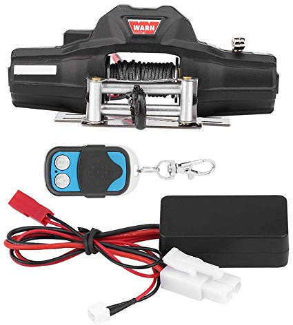 Tbest Kit treuil RC, treuil à Moteur Double sur chenilles en métal avec récepteur, télécommande pour véhicule RC à l'échelle 1/8