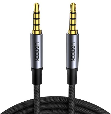 UGREEN Aux Kabel 3.5 Klinke auf 3.5 Klinke Kabel 3.5mm klinkenkabel 4 Polig unterstützt Mikrofon für Headset(CTIA), Handy, Auto Radio, MP3 Player, Lautsprecher, PS4, Xbox One usw.(3m)