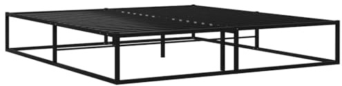 vidaXL Bettgestell Bett Metallbett Schlafzimmerbett Doppelbett Bettrahmen Ehebett Lattenrost Schlafzimmermöbel Schwarz Metall 140x200cm