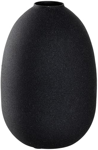 LEONARDO HOME CASOLARE Vase, 1 Stück, oval geformte Deko-Vase, elegante Metallvase in Schwarz, klassisches Design, 19cm hoch, 041698