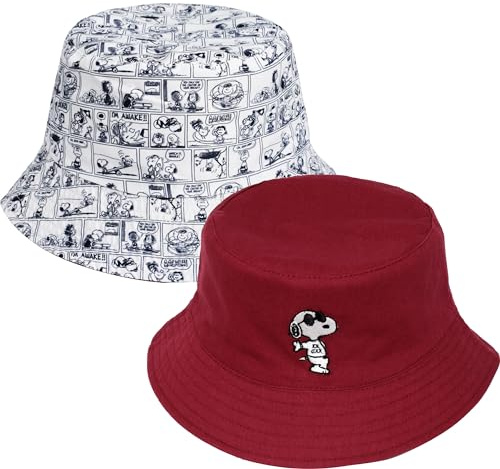 Peanuts Snoopy Bucket Hat, Packable Travel Hat, Wide Brim Summer Hat