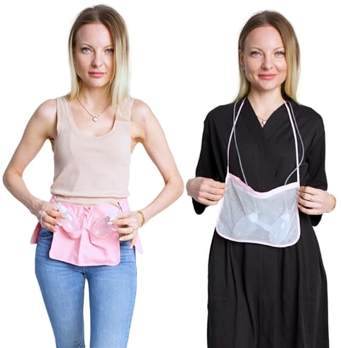 Mastectomy & Post Surgery Drain Carrier Belt & Shower Holder (Two Pack Pink/Pink)