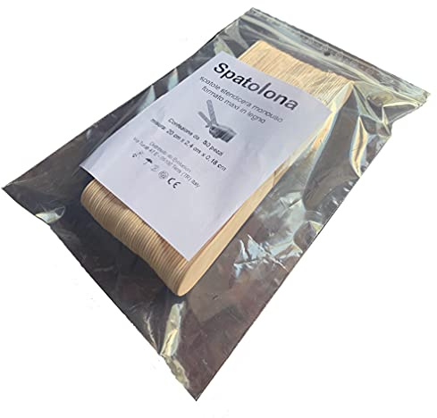 SPATOLONA Palette in legno grandi per ceretta brasiliana 20 x 2,4 cm. 50 spatole stendicera per depilazione e fai da te