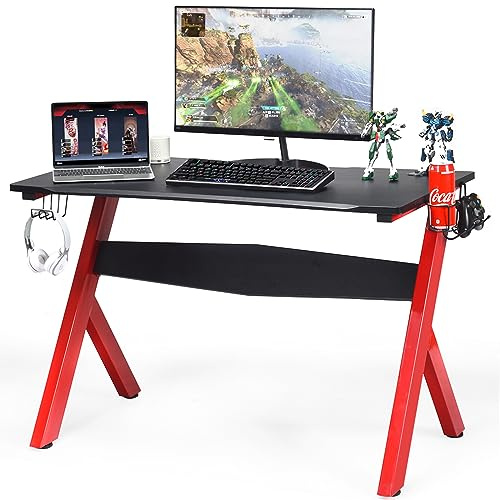 COSTWAY Scrivania da Gaming con Porta Bicchiere