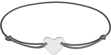 StarAppeal Herz Freundschafts Armband, Herz Armband in Silber und Gold, Größenverstellbar, Makramee Band für Frauen & Mädchen, Handmade (Grau-Silber)