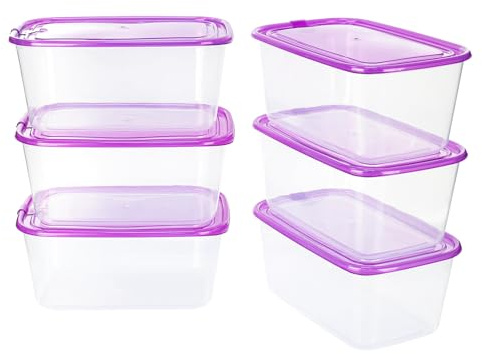 EASYLOCK Frischhaltedosen Mit Deckel Groß, 2L*6, Meal Prep Boxen Mikrowellengeeignet, Brotdose Erwachsene, Aufschnittboxen für Kühlschrank, Gefrierdosen, Tiefkühldosen, Leichtgewicht Essensbox