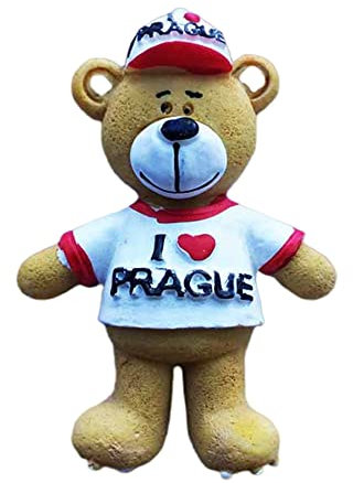 Kühlschrankmagnet Prag Tschechische Republik Kleiner Bär Kühlschrankmagnet Reise Souvenir 3D Kühlschrank Dekoration Magnetaufkleber Handbemalt
